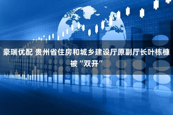 豪瑞优配 贵州省住房和城乡建设厅原副厅长叶栋槺被“双开”
